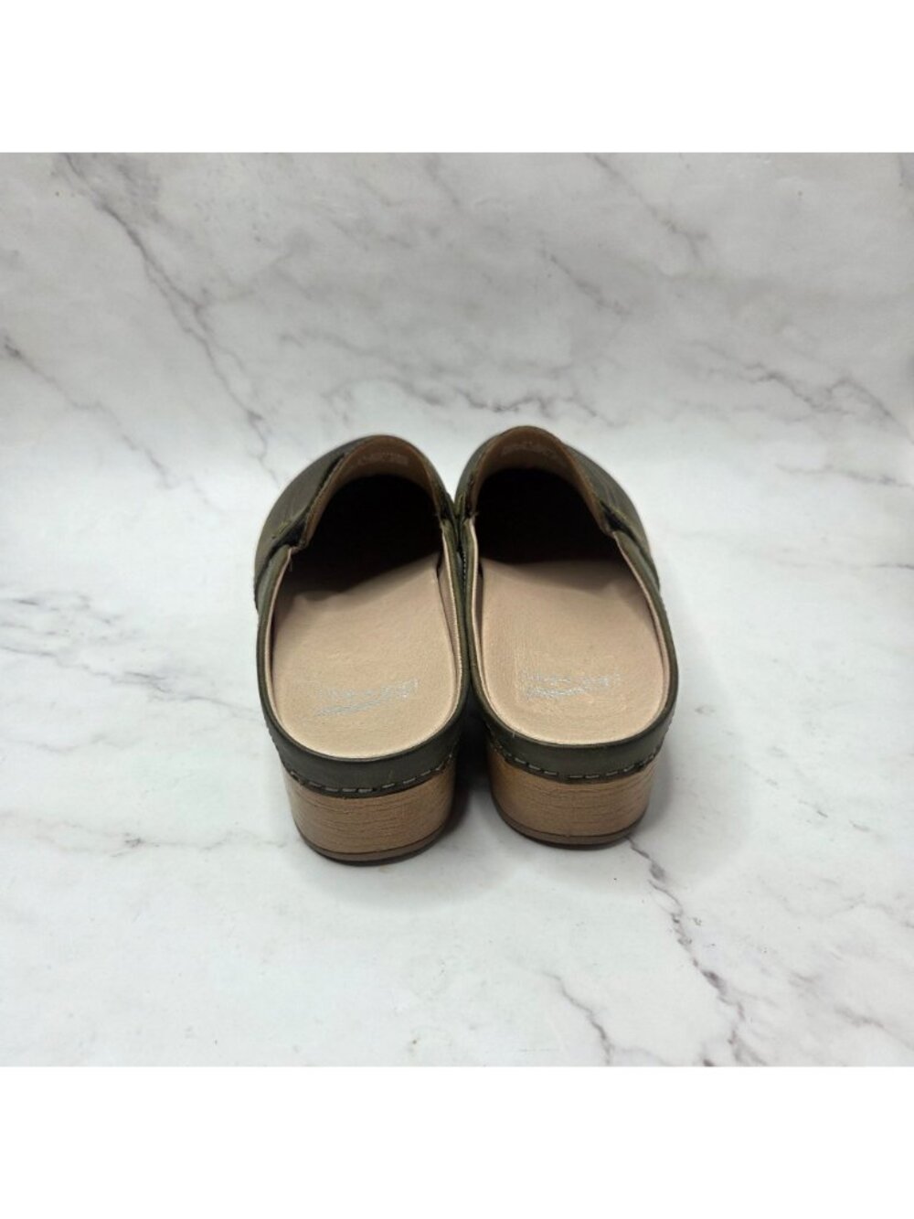 Dansko Bel Green Oiled Slip-On Mules Leather Clogs Sandals Women's 9 (39) - Picture 3 of 8